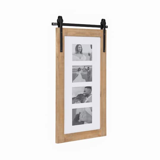 Kate and Laurel Cates 4 Opening Rustic Brown Wood Picture Frame